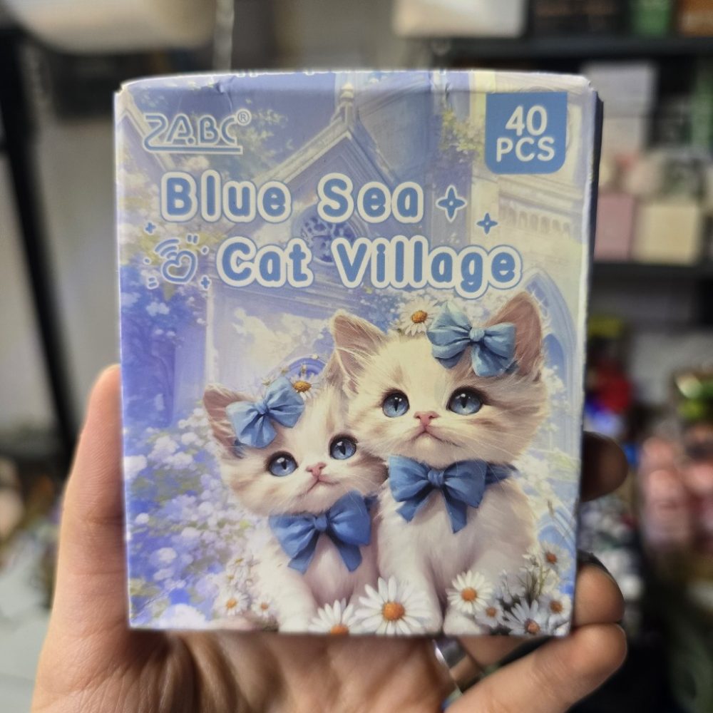 استیکر بسته 40 عددی طرح گربه آبی