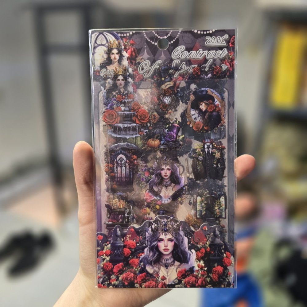 استیکر بسته 6 عددی طرح دختر مشکی