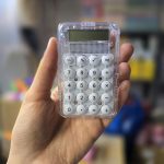 ماشین حساب شفاف مینی رنگ سفید