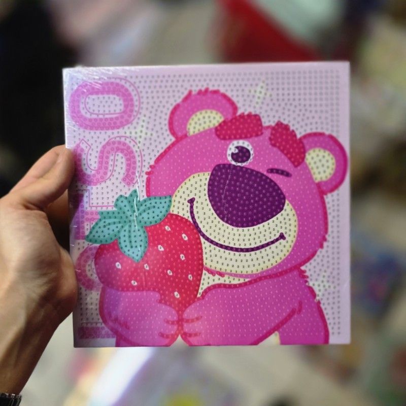 نقاشی الماسی بوم سایز 20 در 20 طرح خرس لاتسو کد 06