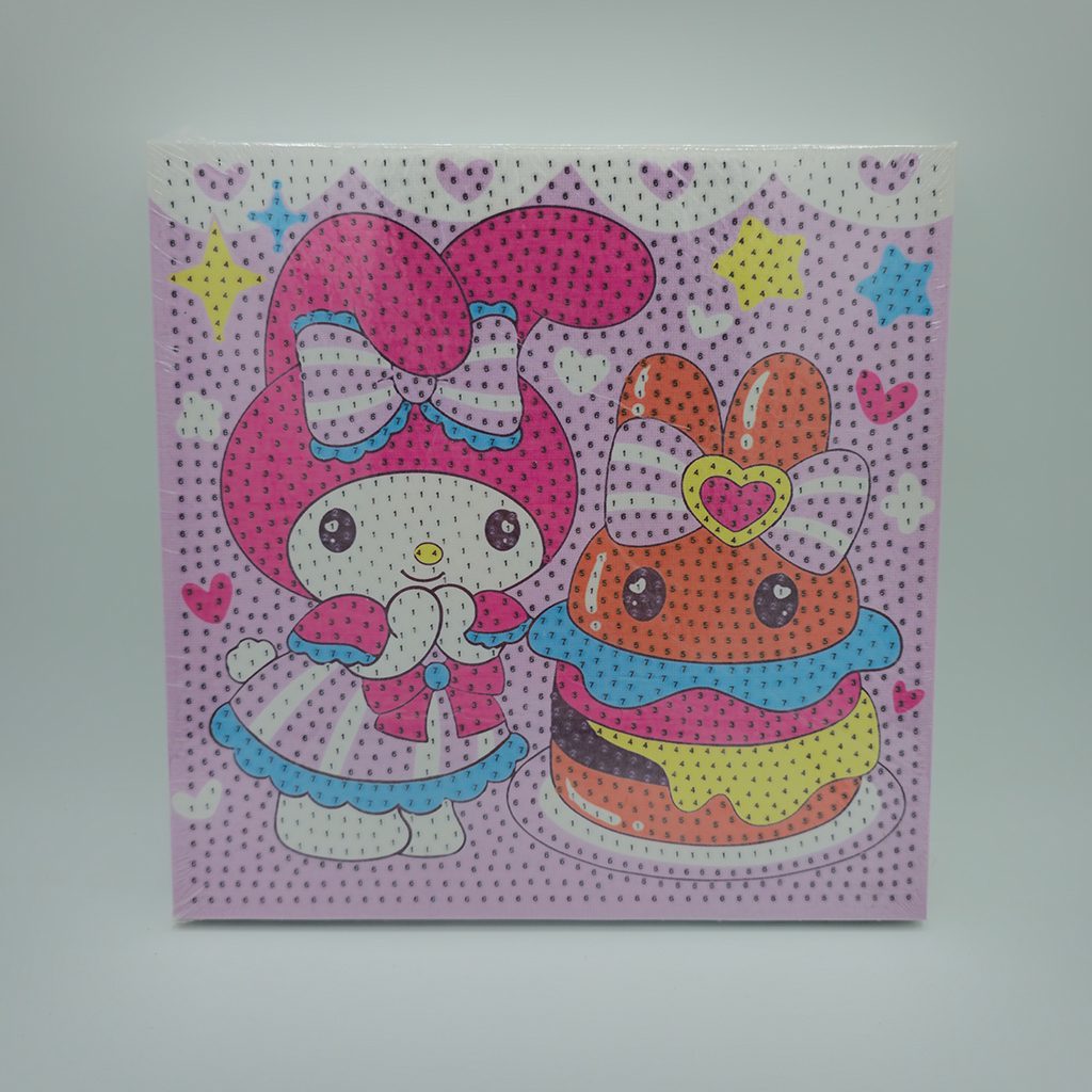 نقاشی الماسی بومی 20 در 20 طرح ملودی و کیک