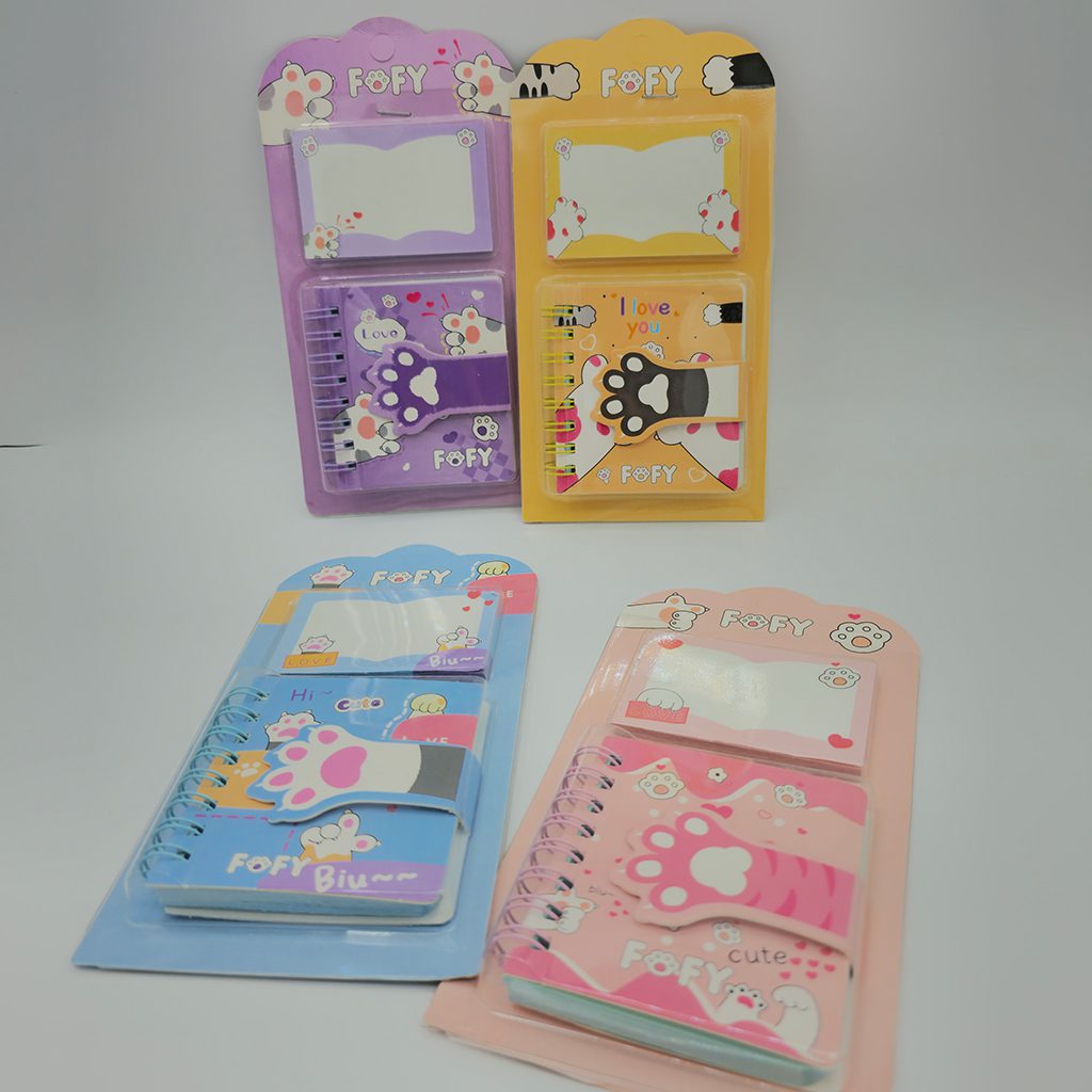 ست دفترچه و استیک نوت طرح پنجه