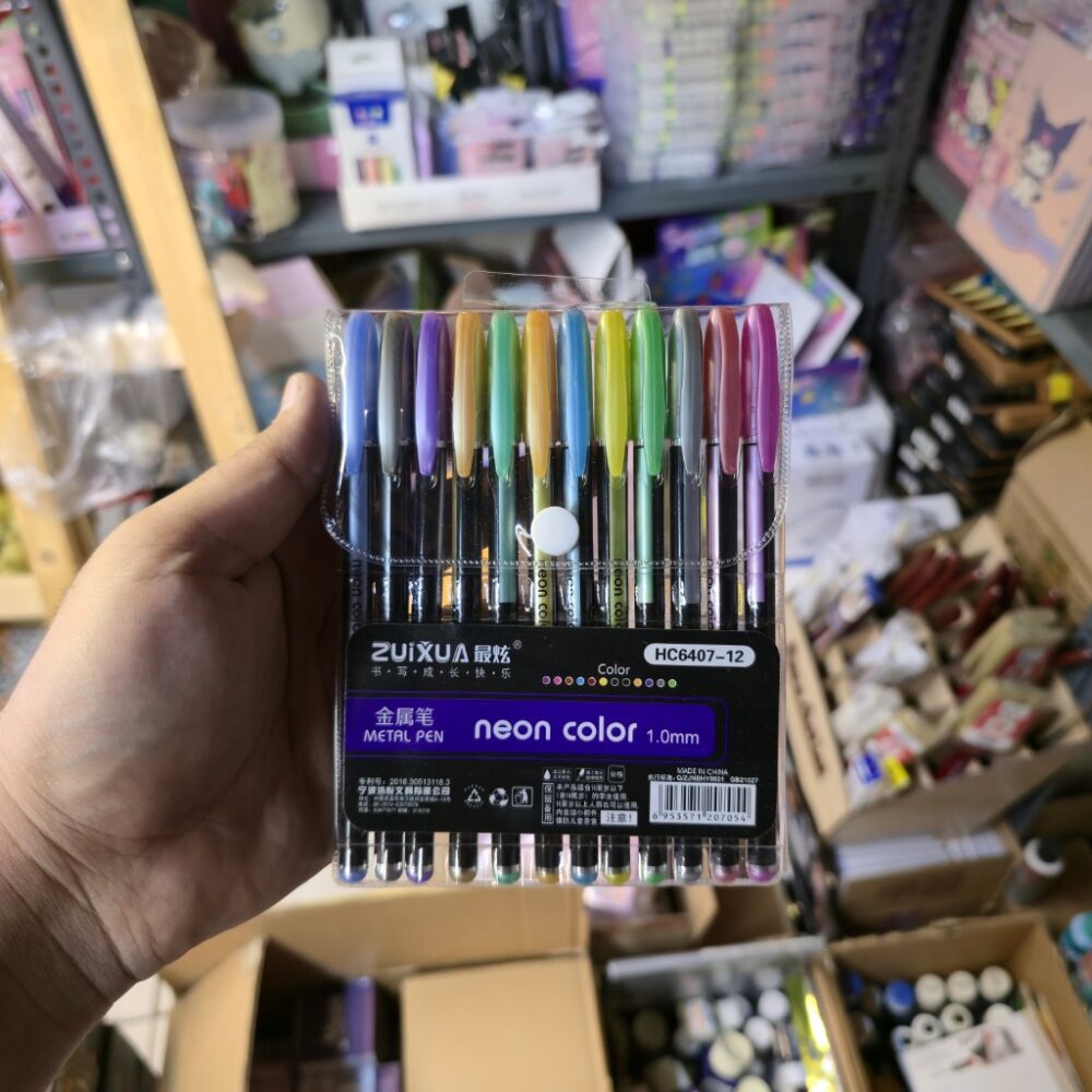 خودکار فانتزی متالیک zuixua بسته ۱۲ عددی