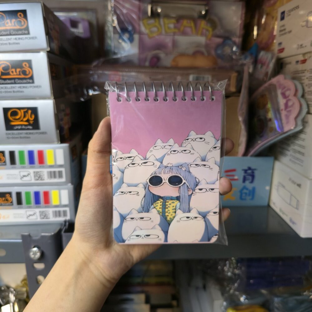 دفترچه یادداشت سیم از بالا مدیا 12*8 جلد طلقی