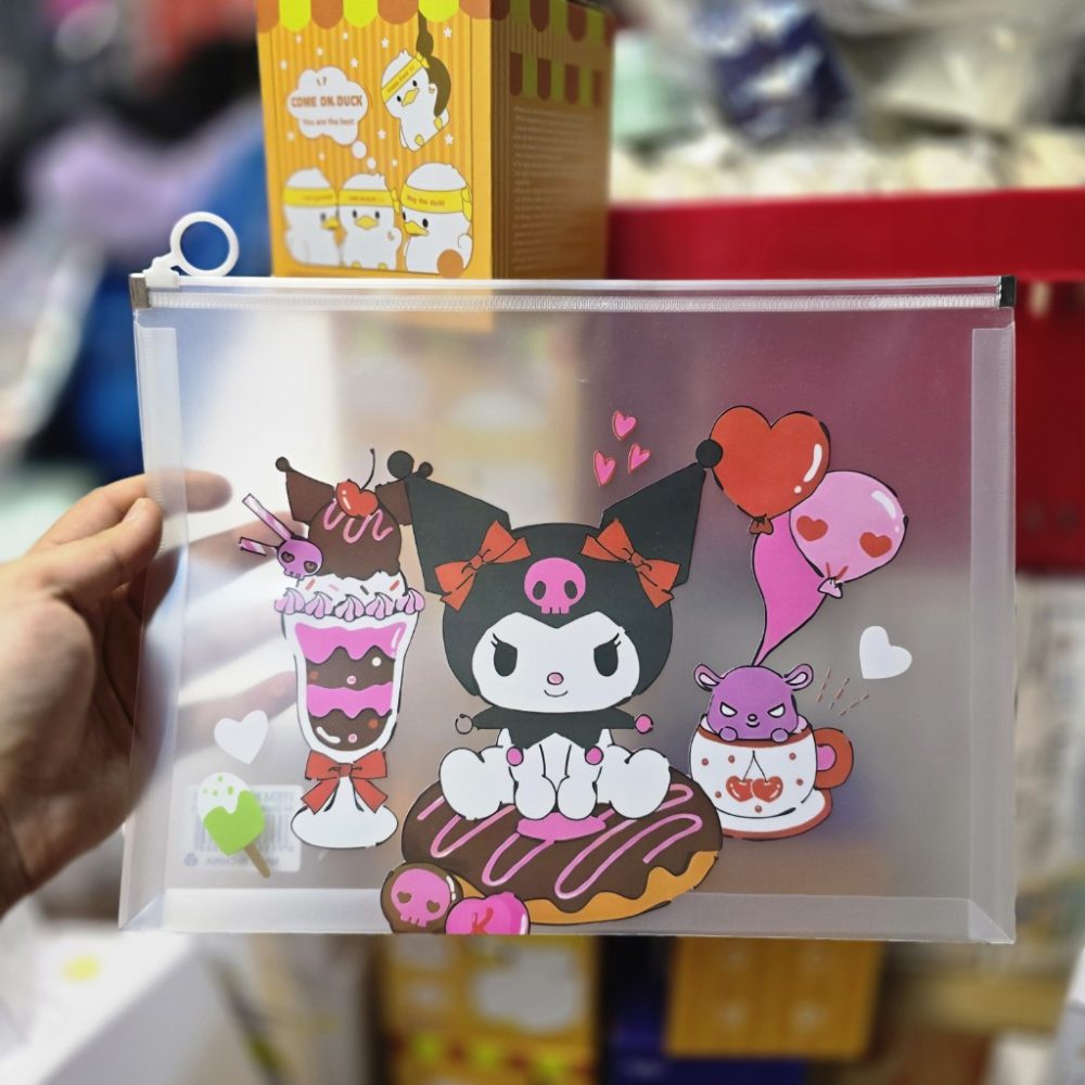 پوشه زیپی مغار دار سایز a4 کرومی