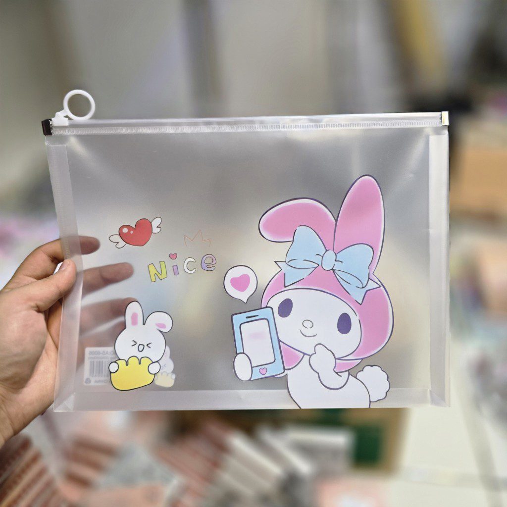 پوشه زیپی مغار دار سایز a4 ملودی