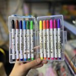 ماژیک رنگ آمیزی 12 رنگ جعبه طلقی تخت داخل