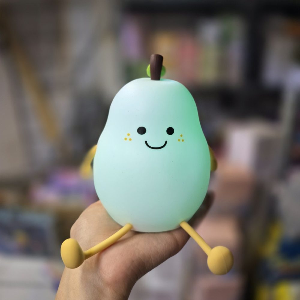 چراغ خواب سیلیکونی هفت رنگ طرح گلابی روشن