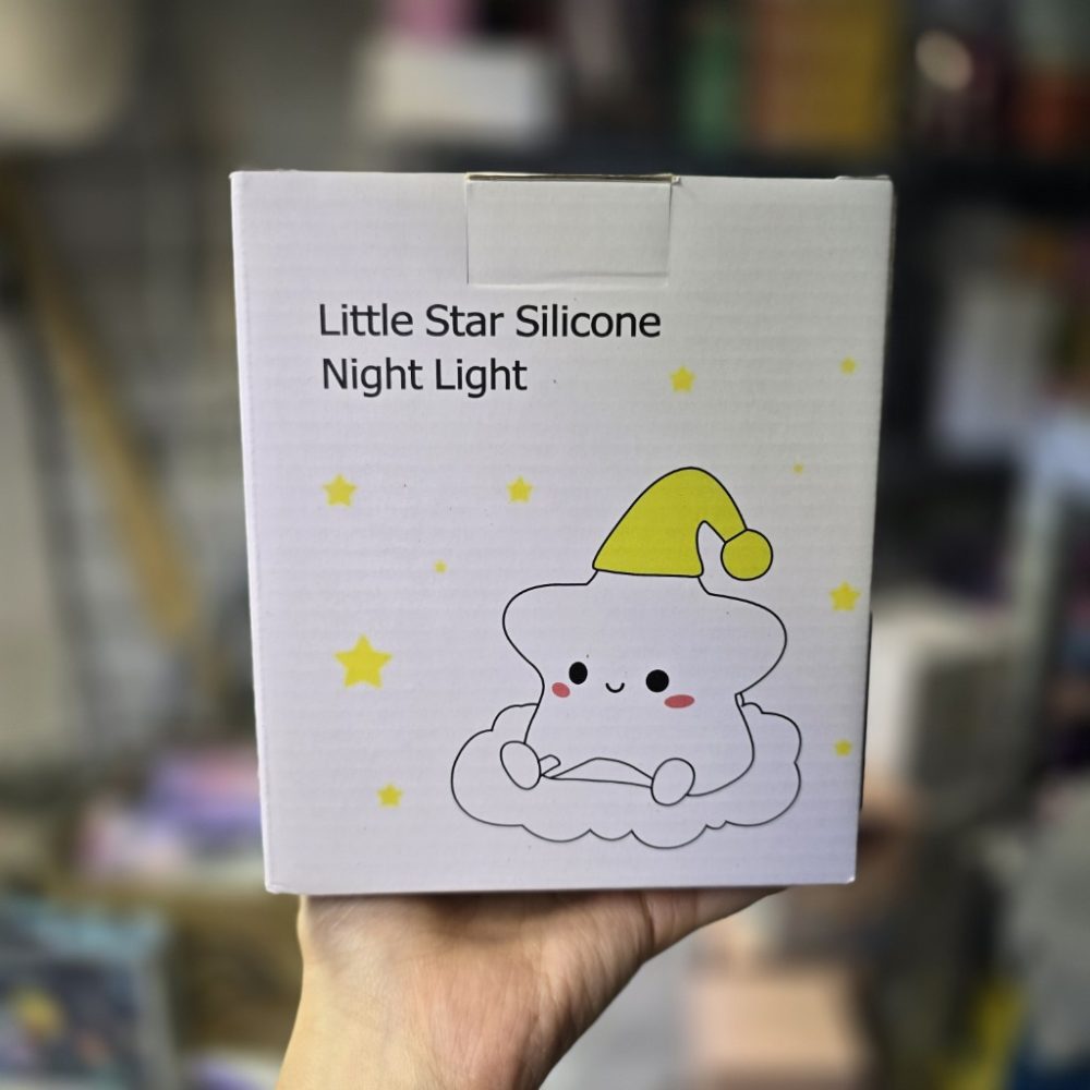 چراغ خواب سیلیکونی هفت رنگ طرح ستاره جعبه