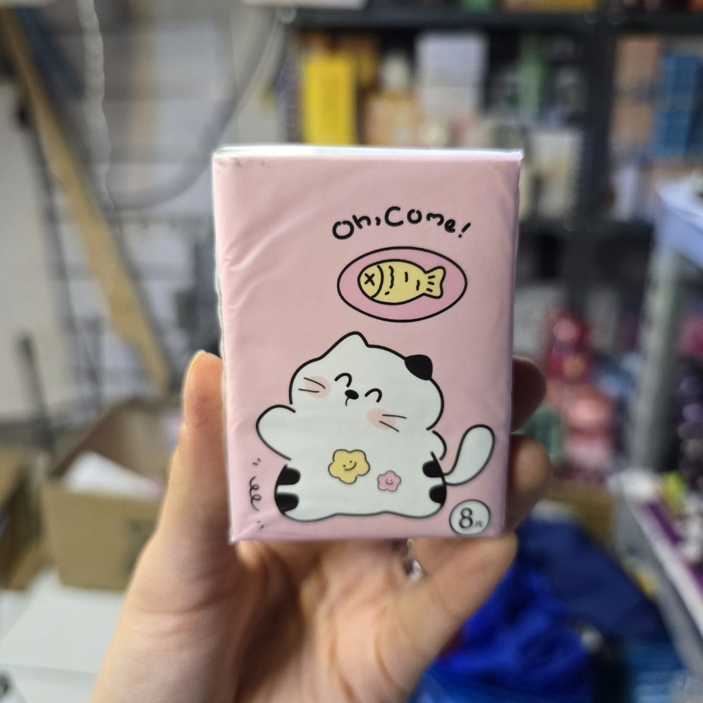 دستمال کاغذی جیبی 8 برگ طرح گربه و ماهی