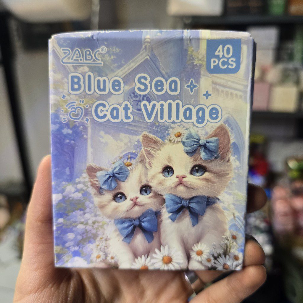 استیکر بسته 40 عددی طرح گربه آبی