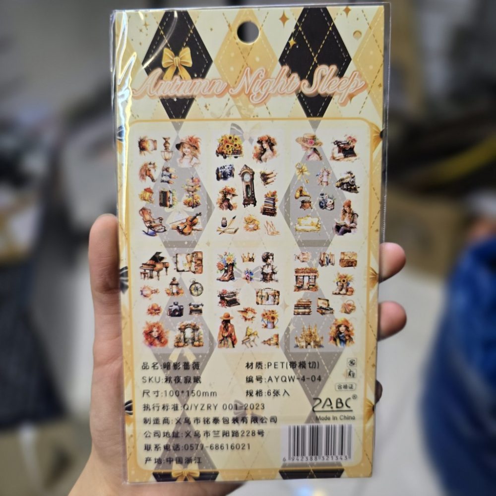 استیکر بسته 6 عددی طرح دختر نارنجی پشت