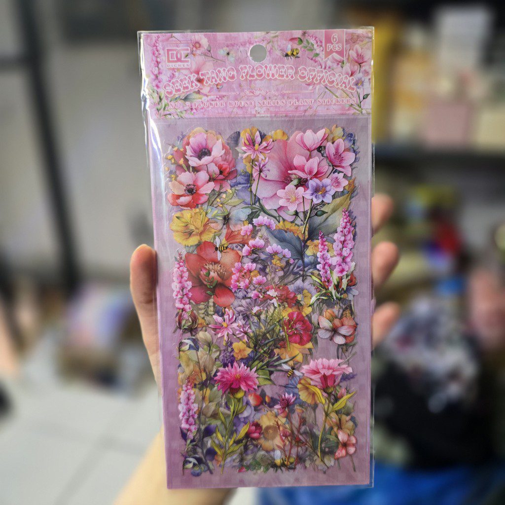 استیکر بسته 6عددی گل های رنگی