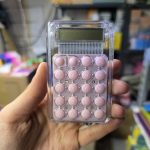 ماشین حساب شفاف مینی رنگ صورتی