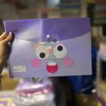 پوشه تک دکمه طرح چشم درشت بنفش - Image 2