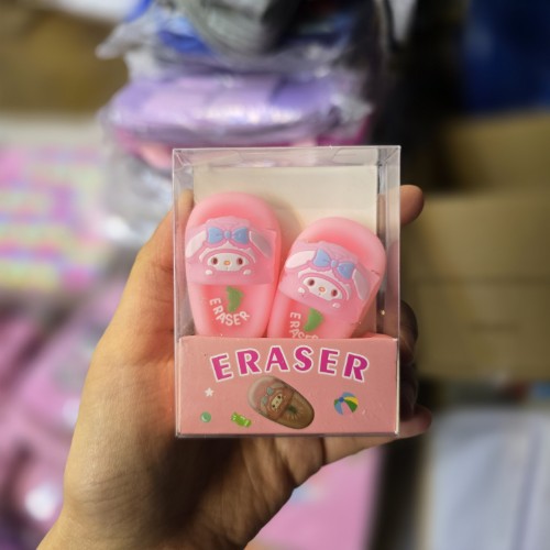 پاک کن طرح دمپایی ملودی ست دوعددی صورتی