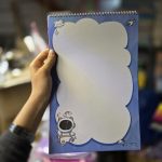 دفتر نقاشی رحلی 40برگ حاشیه دار فضانورد - Image 2