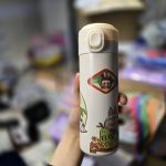 قمقمه فلزی آسان نوش طرح لبوبو سفید - Image 2