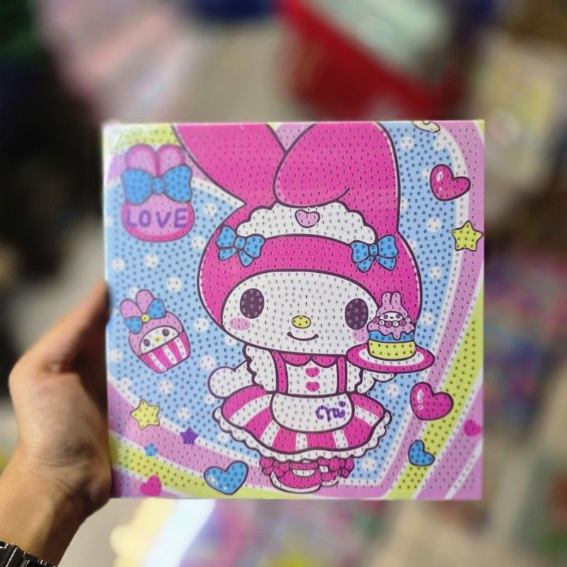 IMG_20251101_180125_362 نقاشی الماسی بوم سایز 20 در 20 طرح ملودی و کیک کد 07