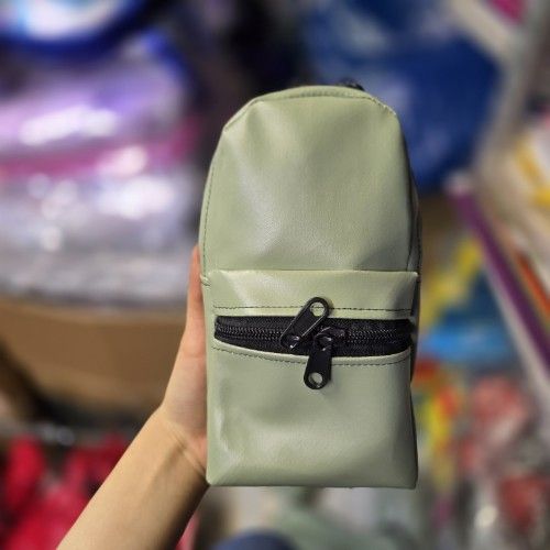 جامدادی طرح کوله چرمی سبز