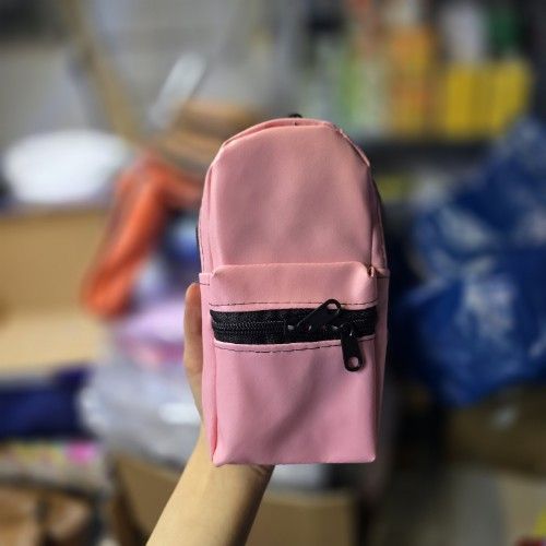 جامدادی طرح کوله چرمی صورتی