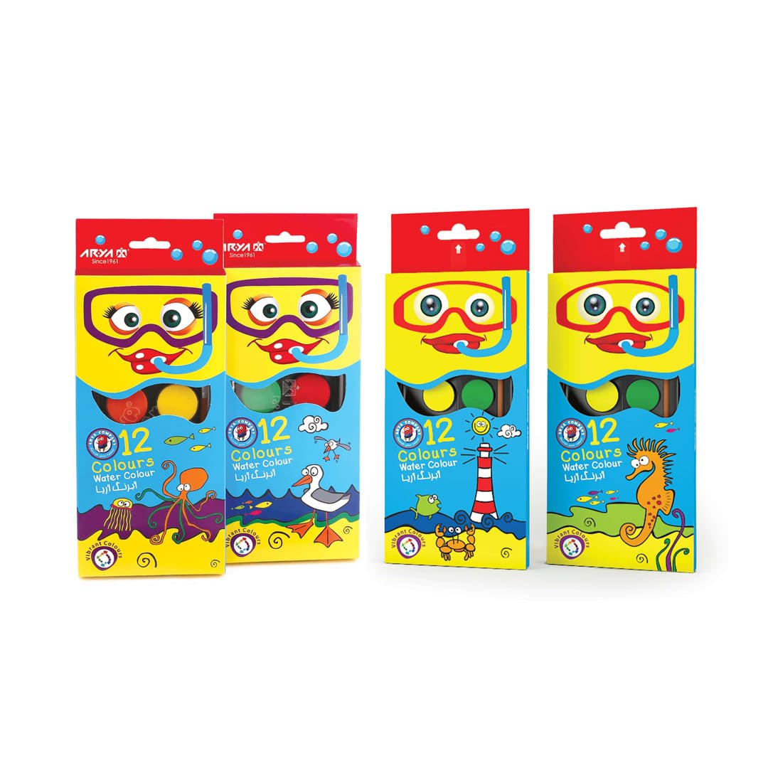 آبرنگ-12-رنگ-کمان-بزرگ-آریا-5009 آبرنگ 12 رنگ طرح کمان کوچک آریا