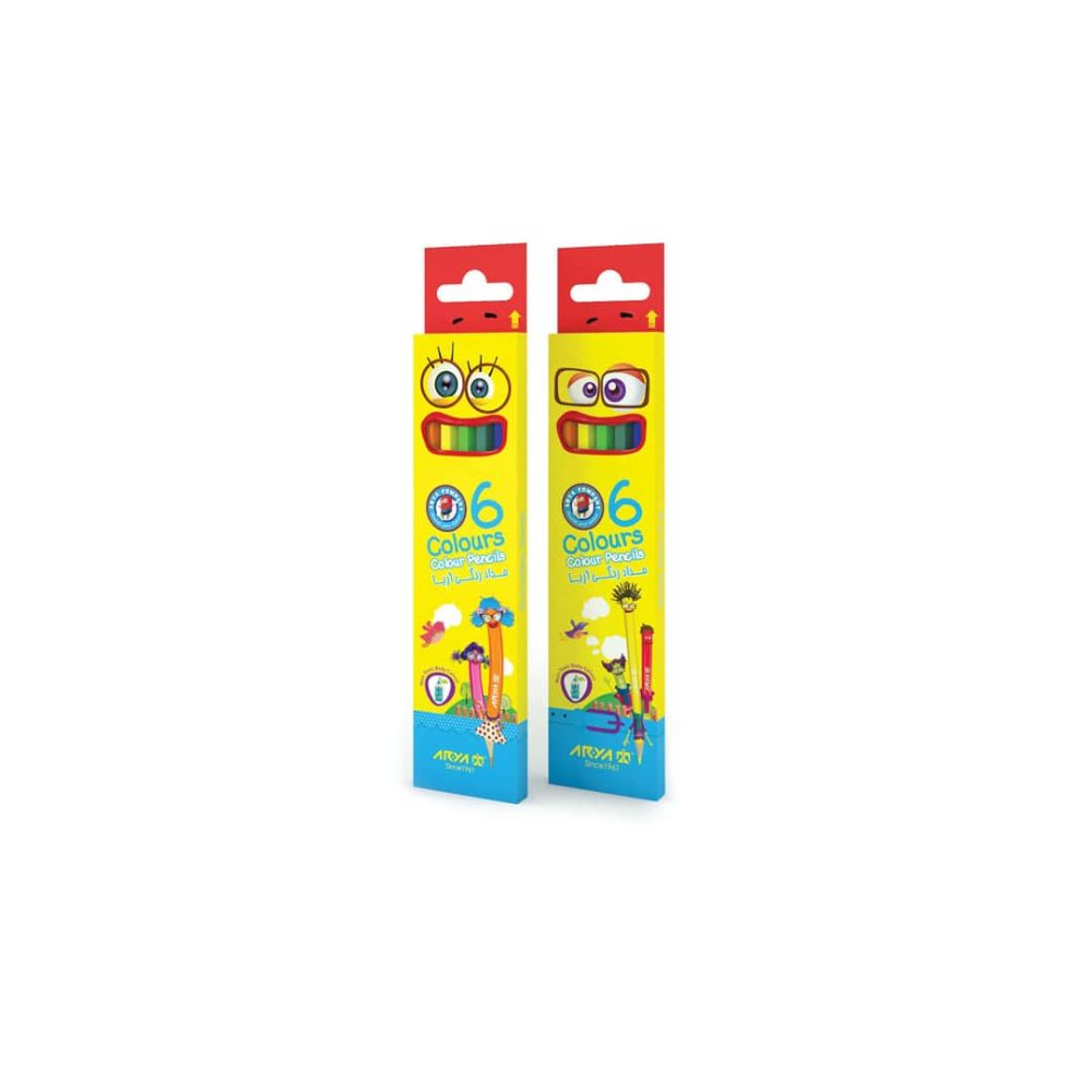 مداد رنگی 6 رنگ آریا