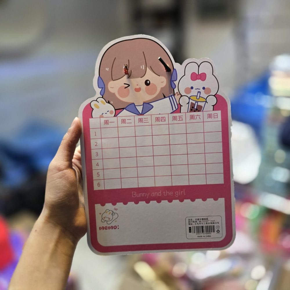 تخته وایت برد بنددار ماژیک دار طرح دختر