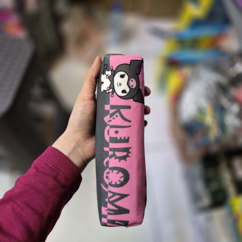 جامدادی تک زیپ پارچه ای کرومی صورتی