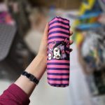 جامدادی تک زیپ پارچه ای کرومی راه راه