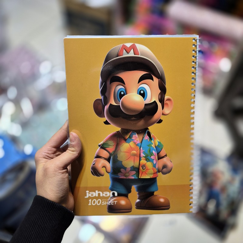 دفتر 100 برگ جهان طرح ماریو زرد