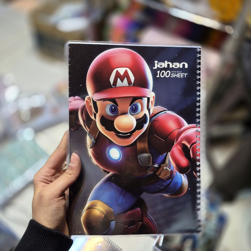 دفتر 100 برگ جهان طرح ماریو قرمز