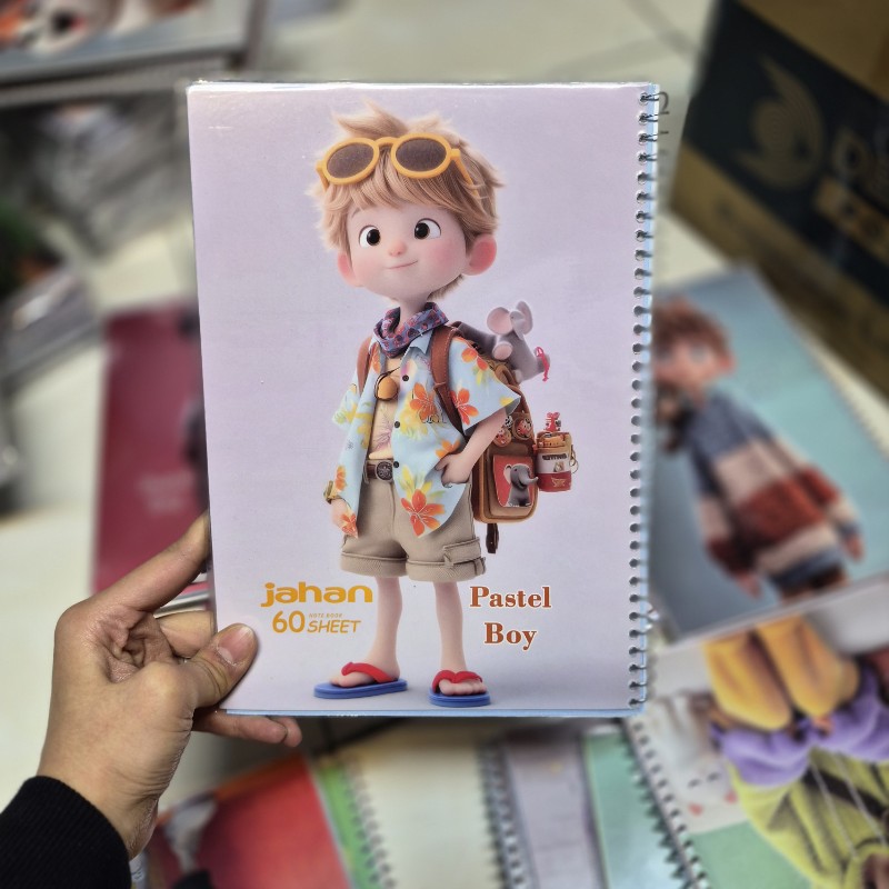 دفتر 60 برگ جهان طرح پسر آبی