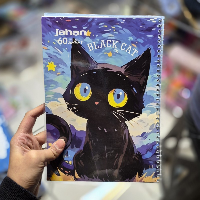 دفتر 60 برگ جهان طرح گربه