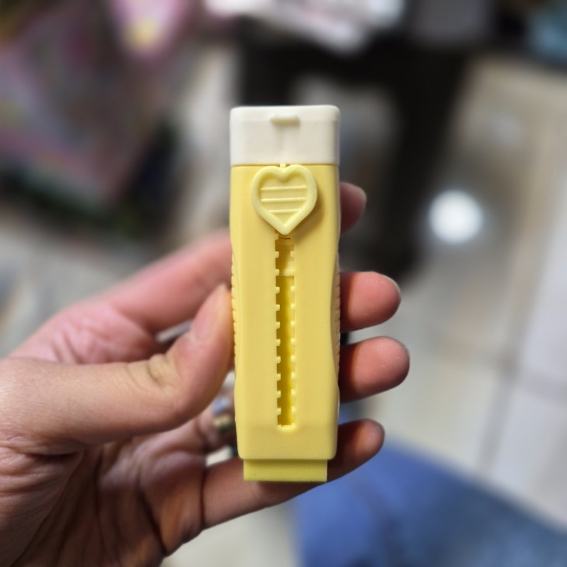 پاک کن کاتری قلبی رنگ زرد