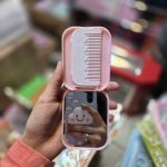 ست شانه و آینه جیبی رنگ صورتی - Image 2