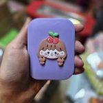 ست شانه و آینه جیبی رنگ بنفش