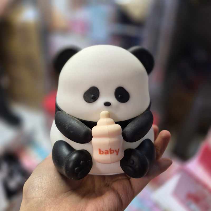 چراغ خواب سیلیکونی هفت رنگ طرح پاندا شیشه شیر