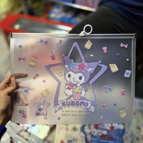 پوشه زیپی مغار دار سایز a4 کرومی