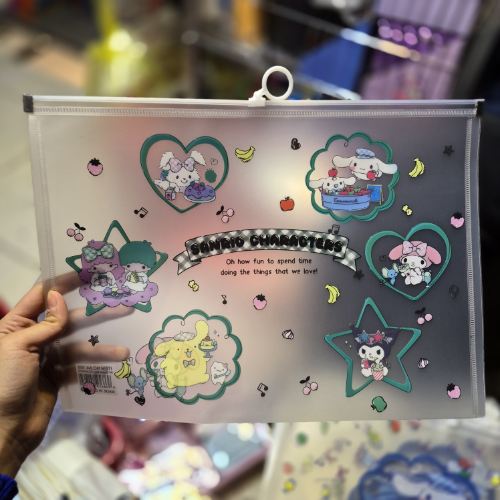 پوشه زیپی مغار دار سایز a4 کرومی دسته جمعی