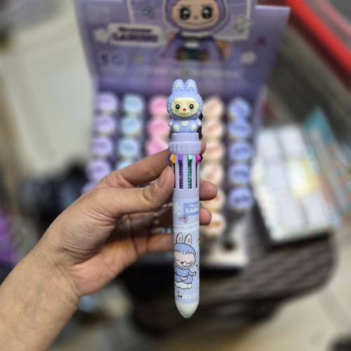 خودکار 10 رنگ طرح لبوبو رنگ بنفش