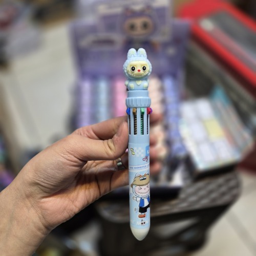 خودکار 10 رنگ طرح لبوبو رنگ آبی