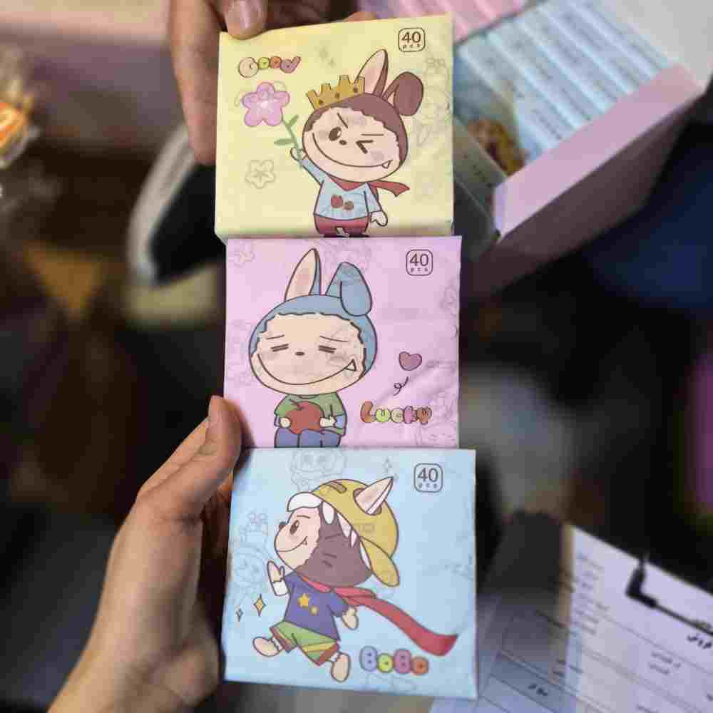 دستمال کاغذی 40 برگ طرحدار طرح لبوبو کد9052