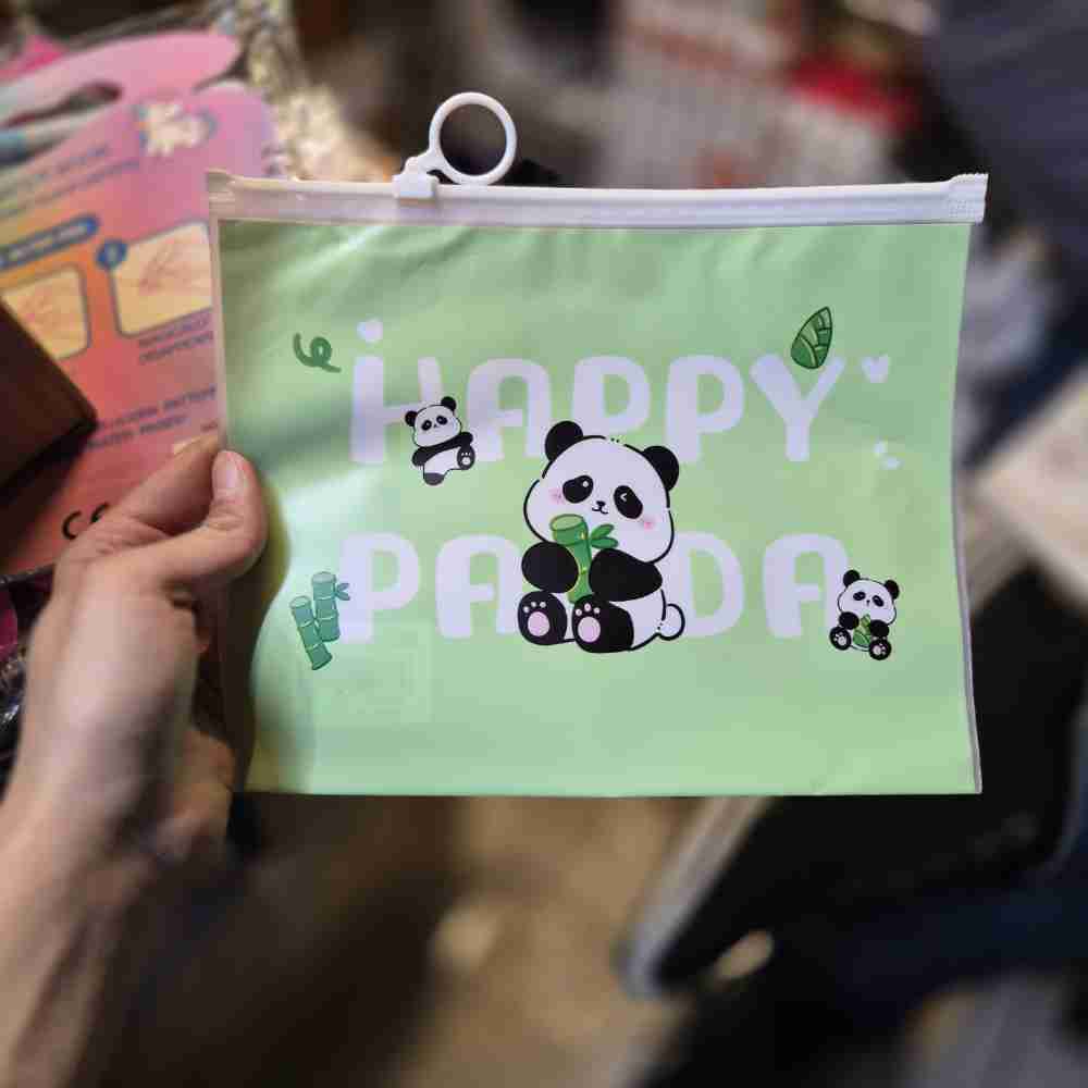 پوشه زیپی سایز A5 طرح پاندا با بامبو