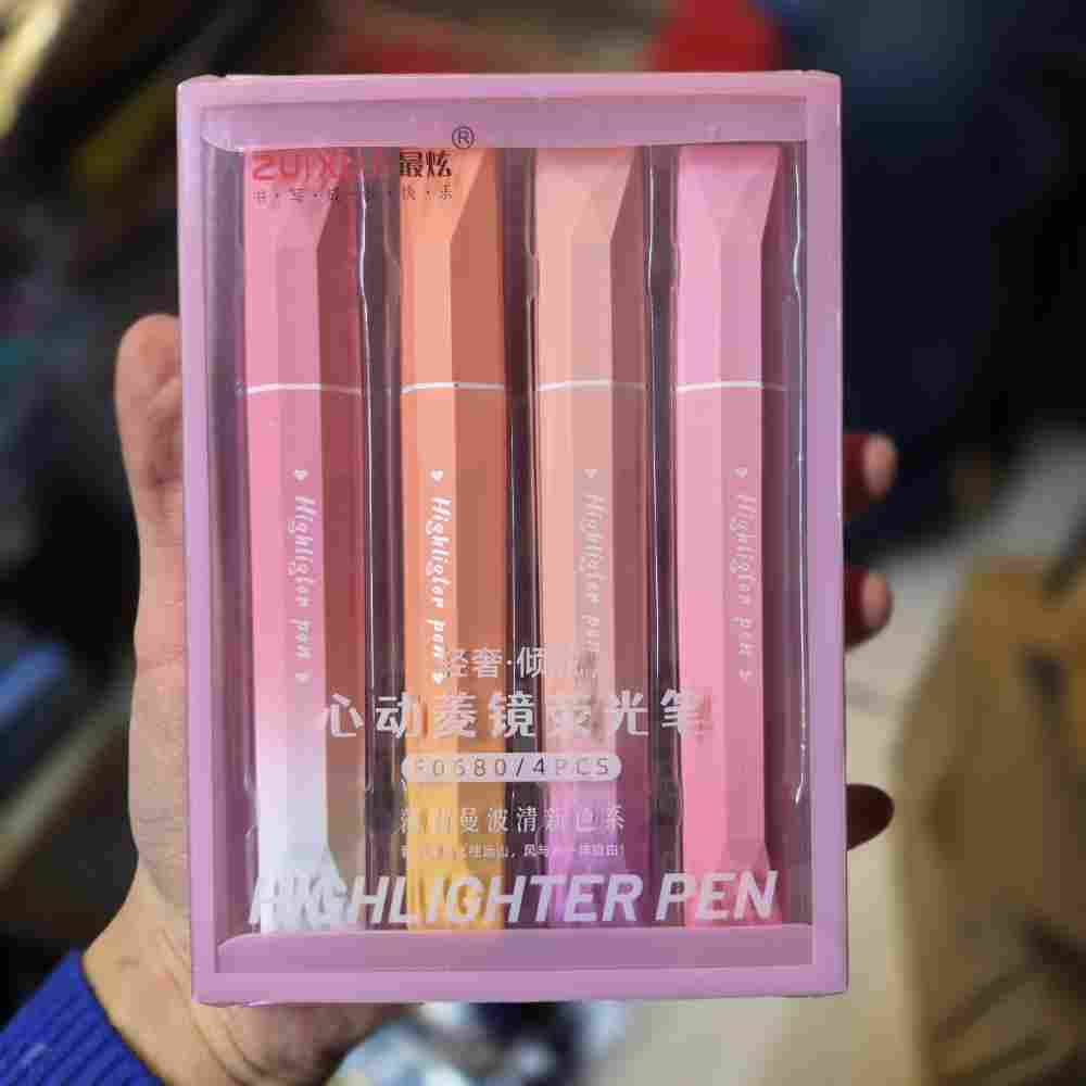 هایلایت بسته 4عددی طیف رنگی صورتی زیوکسا کد0680