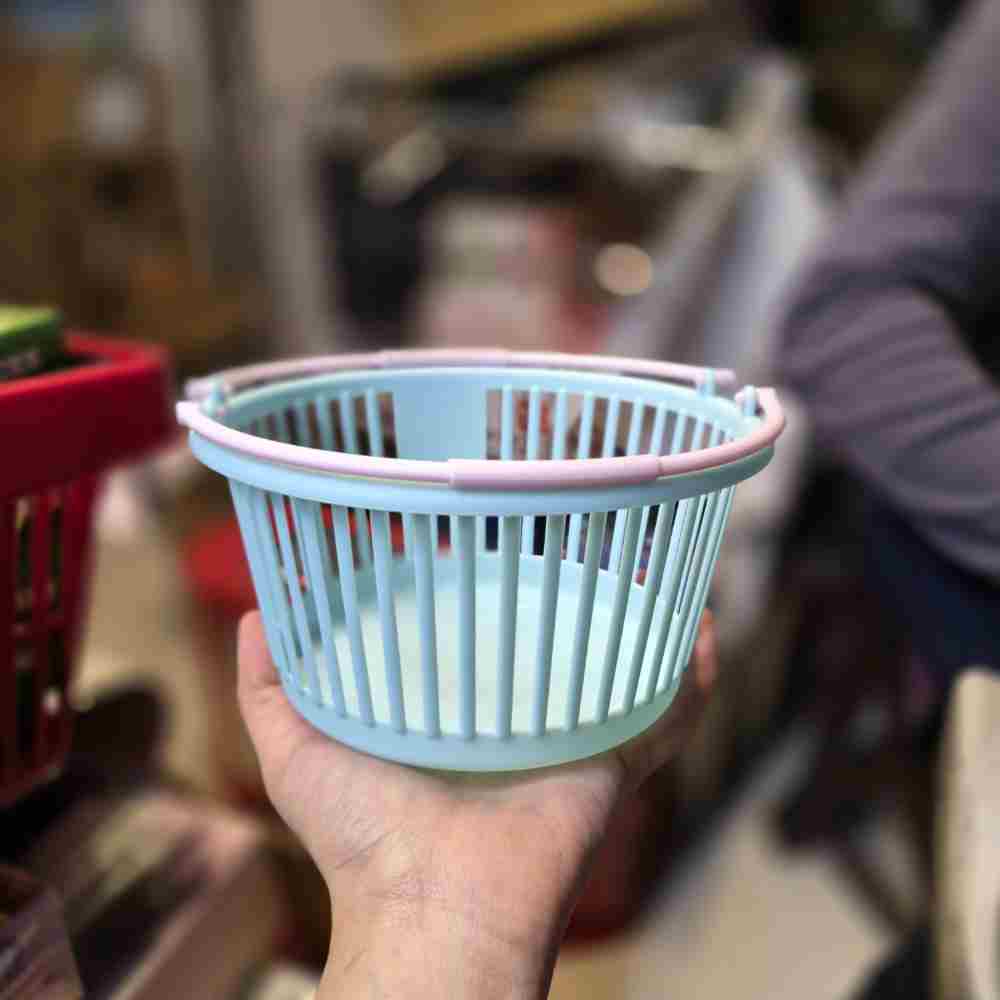 سبد فانتزی گرد مینی رنگ آبی