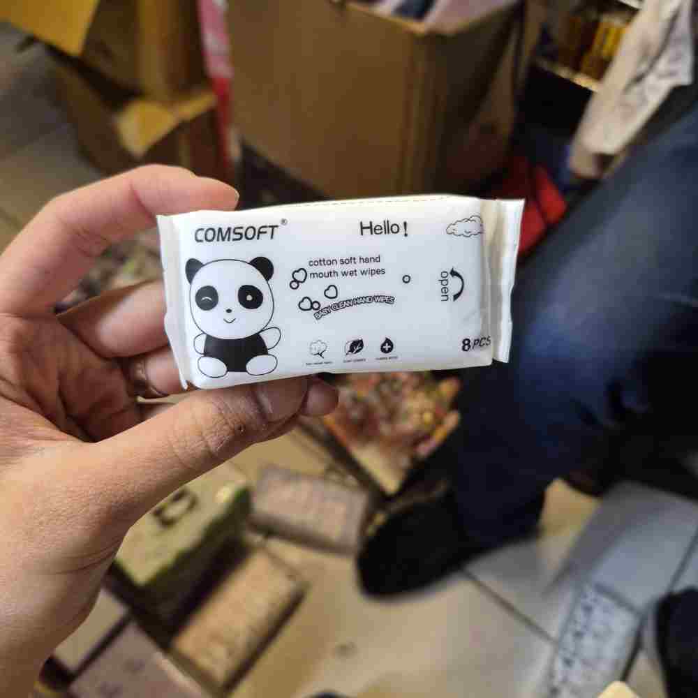 دستمال مرطوب طرح پاندا سفید