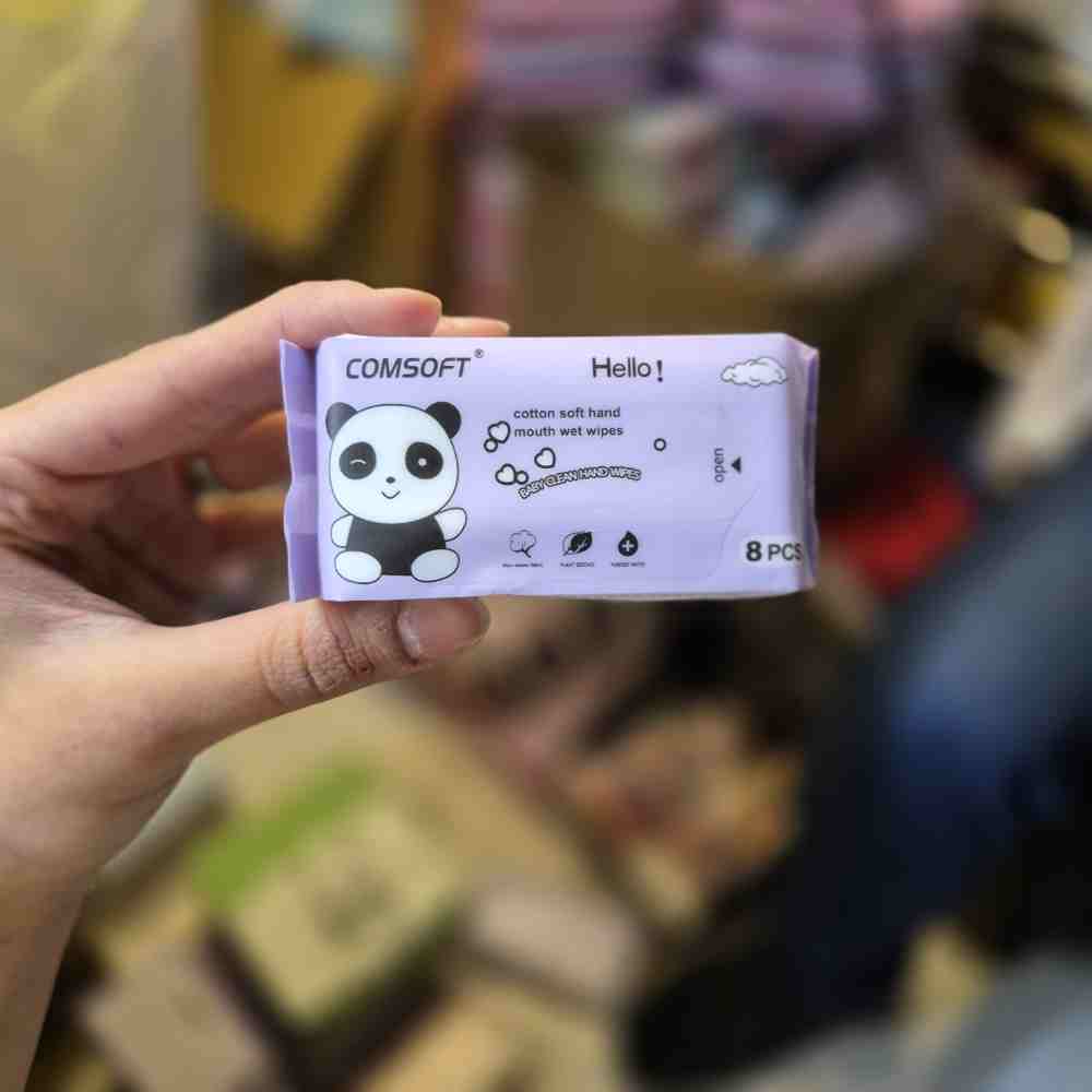 دستمال مرطوب طرح پاندا رنگی