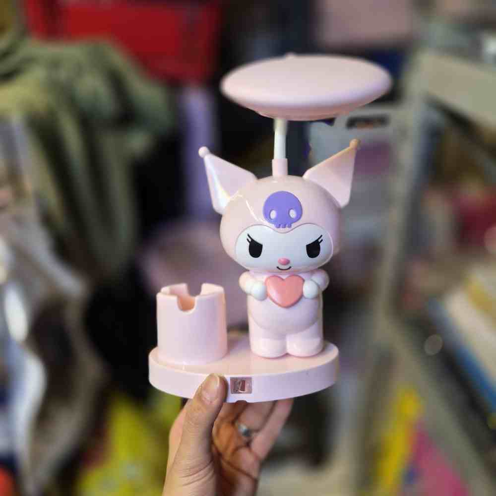 چراغ مطالعه و جاقلمی کرومی صورتی