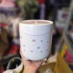 سطل زباله کلیلی خال خالی صورتی